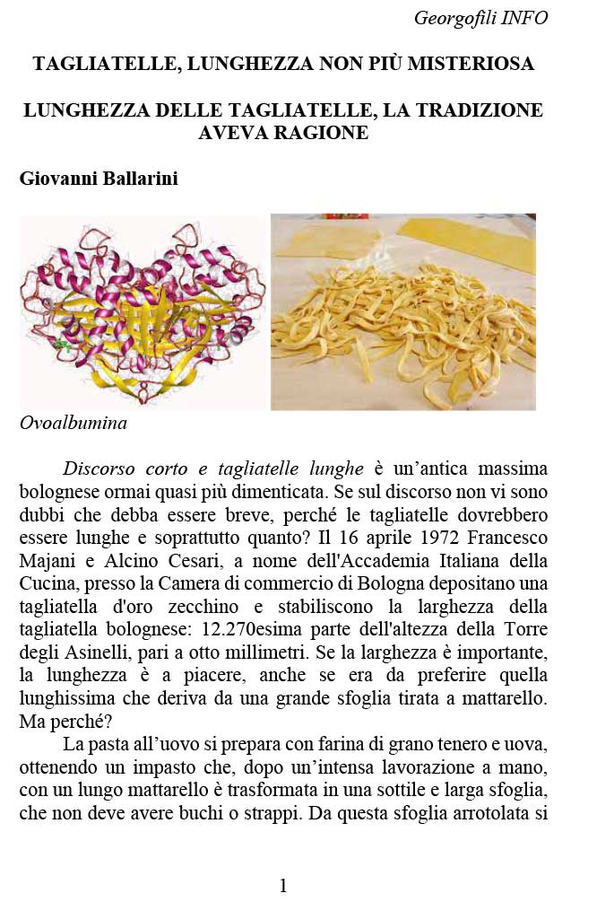 TAGLIATELLE, LUNGHEZZA NON PIÙ MISTERIOSA