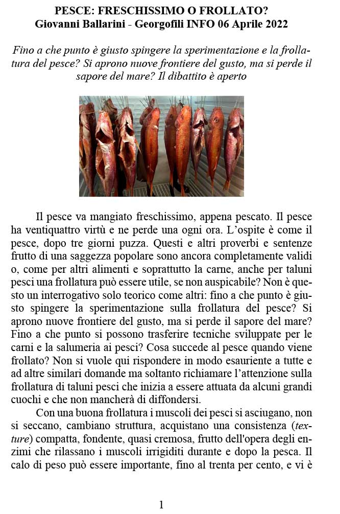 PESCE: FRESCHISSIMO O FROLLATO?