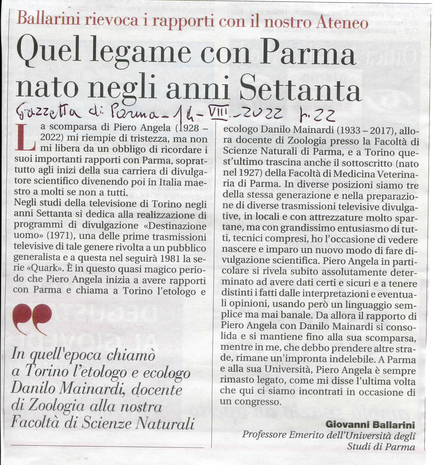 Quel legame con Parma nato negli anni Settanta